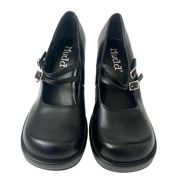 Y2K Mudd Women's Black Mary Jane Platform Heels - Size 7.5 - Picture 5 of 10